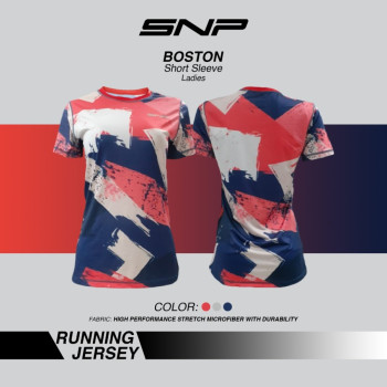 SNP - BOSTON - Running Jersey RED - Ladies - Short Sleeves